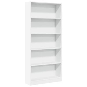 vidaXL grāmatu plaukts, balts, 80x24x176 cm, inženierijas koks
