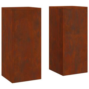 vidaXL Augu statīvs 2 pcs Rūsa 24 x 24 x 55 cm Novecināts tērauds