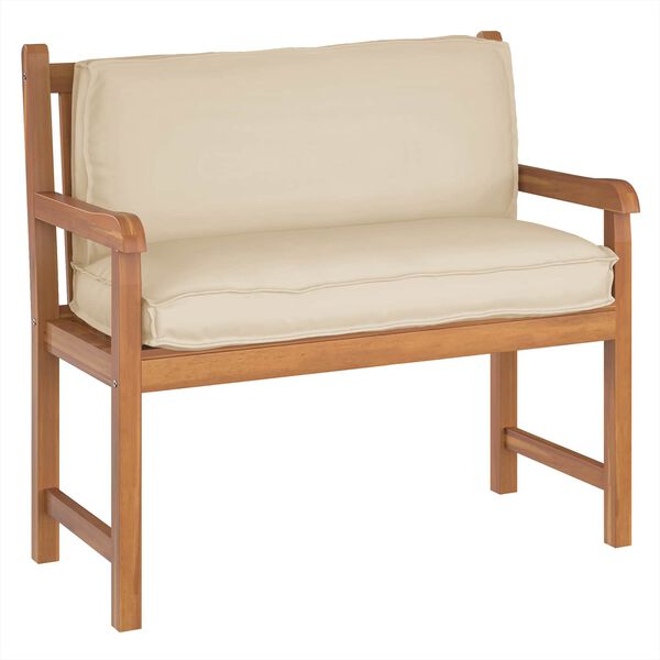 vidaXL Palešu spilvens atzveltnei ar spilvenu Bēša 120 x 40 x 12 cm