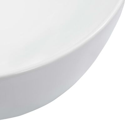 vidaXL izlietne, 42,5x42,5x14,5 cm, balta keramika