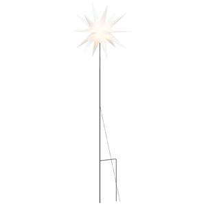 vidaXL Ziemassvētku lampa ar LED un mietiņu, salokāma, balta, 57 cm