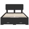 vidaXL Gultas rāmis ar atvilktni Melna 120 x 200 cm Inženierijas koks