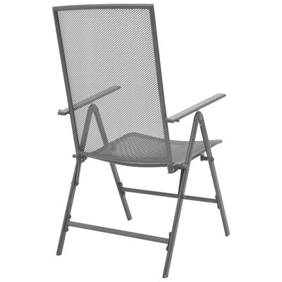 vidaXL 3-daļīgs bistro mēbeļu komplekts, saliekami krēsli, tērauds