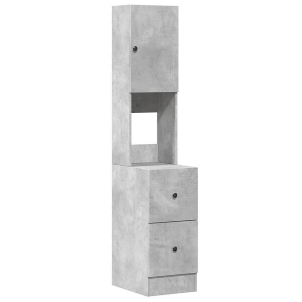 vidaXL virtuves skapītis, betona pelēks, 35x50x180cm inženierijas koks