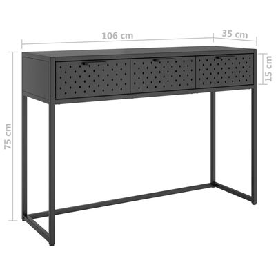 vidaXL konsoles galdiņš, antracītpelēks, 106x35x75 cm, tērauds