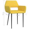 vidaXL virtuves krēsli, 2 gab., dzeltens audums