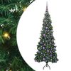 vidaXL Stūra mākslīgais Ziemassvētku koks Zaļa 180 cm PVC un metāls