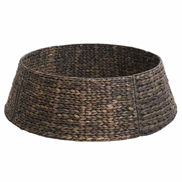 vidaXL Ziemassvētku koka apmale Melna 90 x 90 x 28 cm Ūdens hiacintes