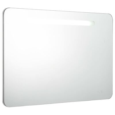 vidaXL vannasistabas skapītis ar spoguli un LED, 80x9,5x55 cm