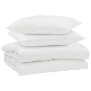 vidaXL Vasaras segas ar spilvenu 3 pcs Balts Mikro&scaron;ķiedra