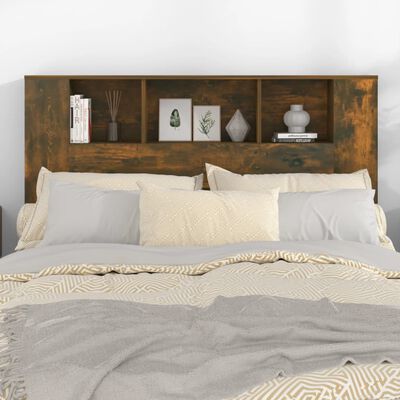 vidaXL gultas galvgalis ar plauktu, ozolkoka krāsa, 140x18,5x104,5 cm