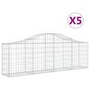 vidaXL arkveida gabiona grozi, 5 gb., 200x30x60/80 cm, cinkota dzelzs