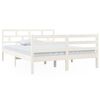 vidaXL gultas rāmis, balts, priedes masīvkoks, 140x190 cm