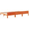 vidaXL ģimenes gultas rāmis bez matrača, brūns, 240x200cm priedes koks