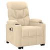 vidaXL masāžas krēsls, paceļams, krēmkrāsas audums