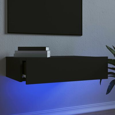 vidaXL TV skapītis ar LED apgaismojumu, melns, 60x35x15,5 cm