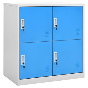vidaXL ģērbtuves skapis, 90x45x92,5 cm, tērauds, gai&scaron;i pelēks un zils
