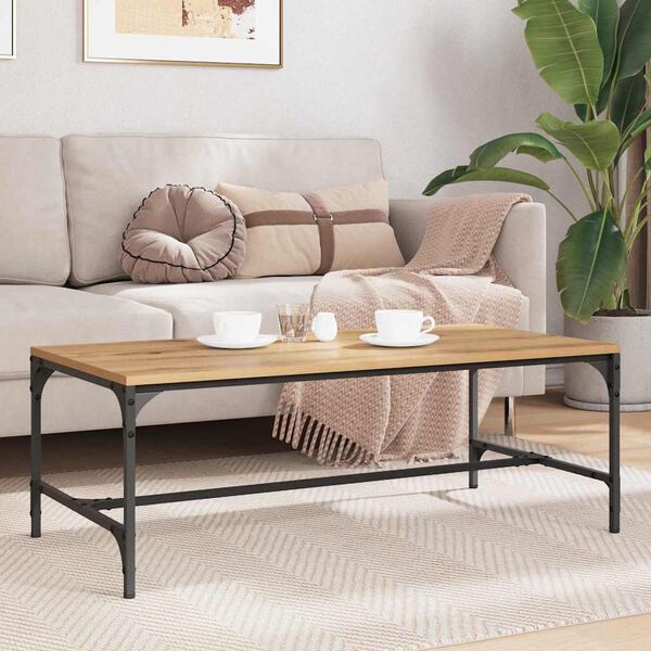 vidaXL Kafijas galdiņ&scaron; Artisānā ozols 100 x 50 x 35 cm