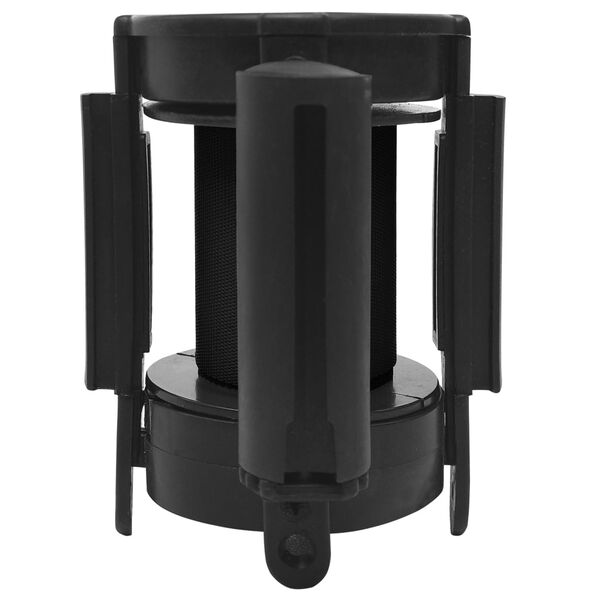 vidaXL izvelkama rindu barjera ar lenti, 200 cm, melna