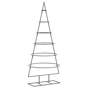vidaXL dekoratīva Ziemassvētku eglīte, metāls, melna, 150 cm