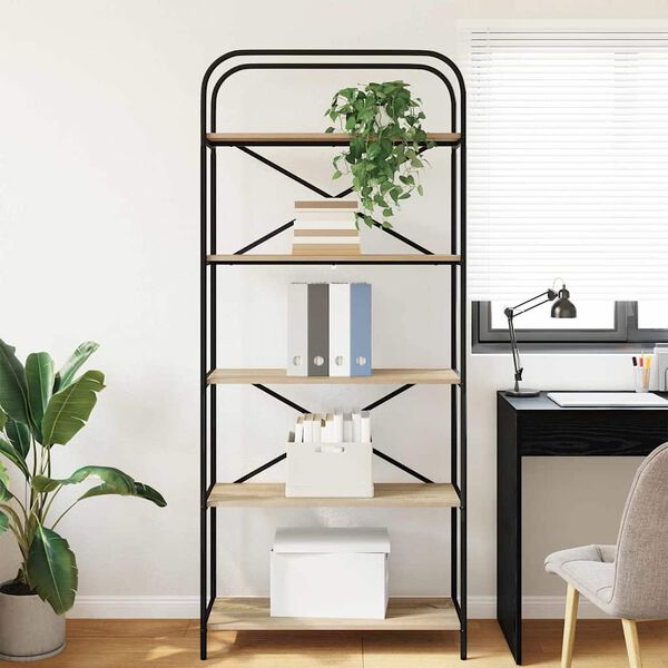 vidaXL Grāmatu plaukts Sonoma ozols 80 x 30 x 183 cm Inženierijas koks