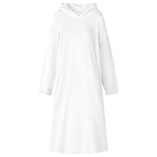 vidaXL Segas džemperis ar kapuci Balts m Flanelis