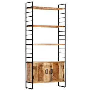 vidaXL grāmatu skapis, 4 līmeņi, 80x30x180cm, neapstrādāts mango koks