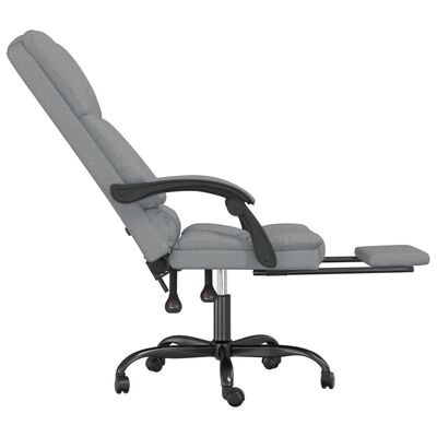 vidaXL masāžas biroja krēsls, atgāžams, gaiši pelēks audums