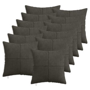 vidaXL Spilvenu pārvalks 12 gab. ALMELO Antracīta 40 x 40 cm kordurojs