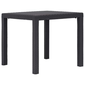vidaXL dārza galds, brūns, 79x79x72 cm, plastmasa, rotangpalmas raksts