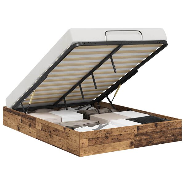 vidaXL Otomāna gultas rāmis Vecs koks 193 x 120 x 25 cm Skaidu plāksne