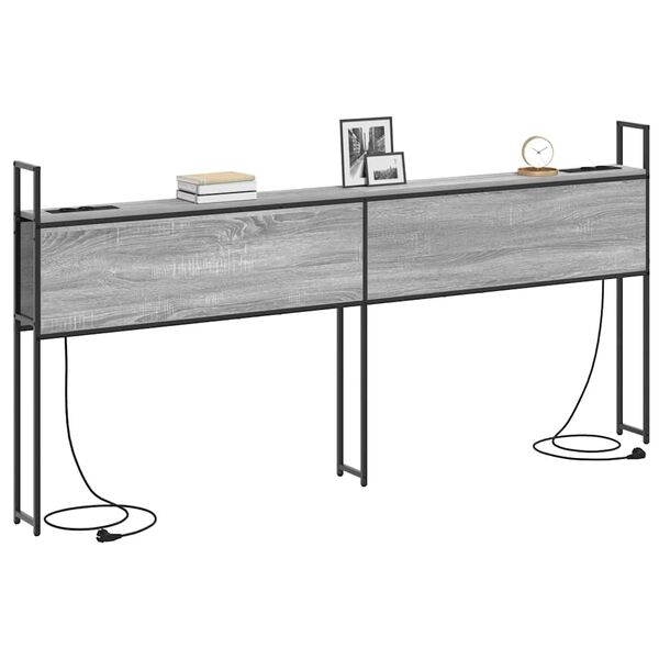 vidaXL Uzglabā&scaron;anas galvas balsts ar uzlādes staciju 203 x 15 x 98 cm