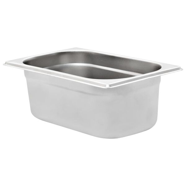 vidaXL Gastronorm trauki, 8 gab., GN 1/4, 100 mm, nerūsējošs tērauds