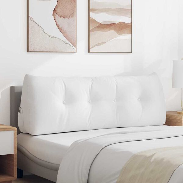 vidaXL Atpakaļ spilvens Balts 140 x 24 x 50 cm audums