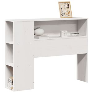vidaXL galvgalis ar plauktiem, balts, 75 cm, priedes masīvkoks