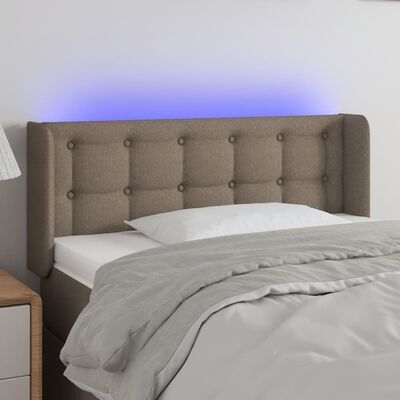 vidaXL gultas galvgalis ar LED, 83x16x78/88 cm, pelēkbrūns audums