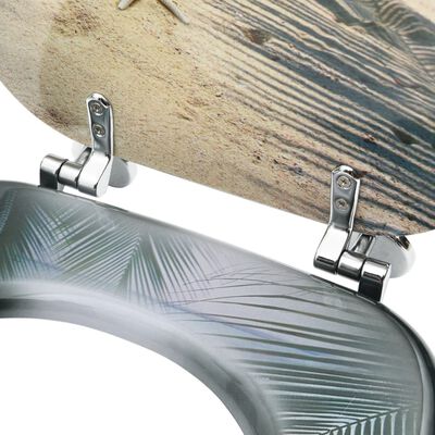 vidaXL tualetes poda sēdeklis ar vāku, MDF, pludmales dizains