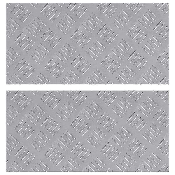 vidaXL Trepju paklājs Taisnstūra 2 pcs Sudraba 50 x 25 cm Alumīnijs