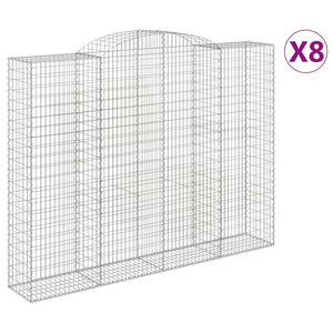 vidaXL arkveida gabiona grozi, 8 gb., 300x50x220/240cm, cinkota dzelzs
