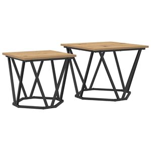 vidaXL Sānu galdiņu komplekts 2 pcs Artisānā ozols 50 x 50 x 40 cm