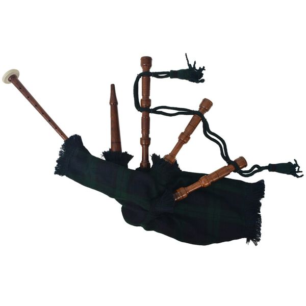 vidaXL bērnu skotu dūdas, Great Highland, zaļas ar melnu, rūtainas