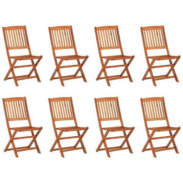 vidaXL 9-daļīgs dārza mēbeļu komplekts, 220x90x75cm akācijas masīvkoks