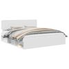 vidaXL Gultas rāmis Balts 200 x 200 cm Ciets priedes koks