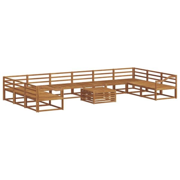 vidaXL Āra dīvānu komplekts 11 pcs Dabiska Cietā akācijas koks