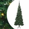 vidaXL Stūra mākslīgais Ziemassvētku koks Zaļa 180 cm PVC un metāls
