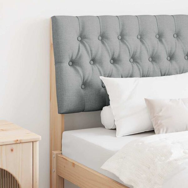 vidaXL Mīkstināts gultas galvgalis Gai&scaron;i pelēks 90 cm