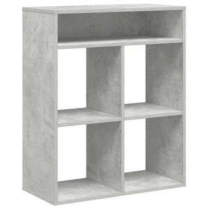 vidaXL grāmatu plaukts, betona pelēks, 66x31x80 cm, inženierijas koks
