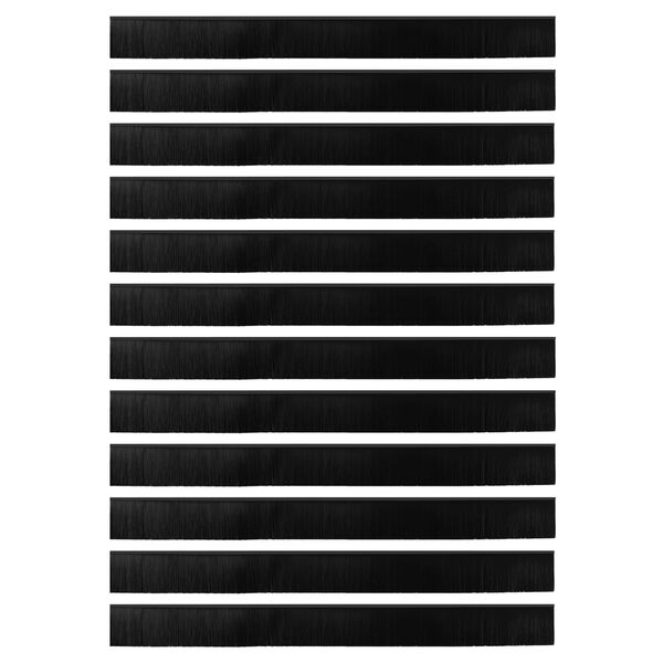 vidaXL Pa&scaron;līpojo&scaron;as durvju birstes 12 pcs Melna 100 cm