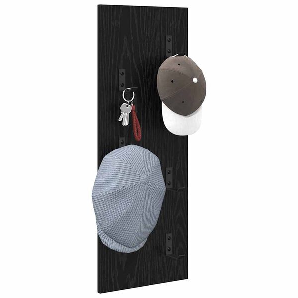 vidaXL Sienas pakaramais Melns ozolkoks 30 x 1,5 x 80 cm