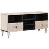 vidaXL Televizora skapī&scaron;a Balts 100 x 33,5 x 46 cm Cieta mango koksne